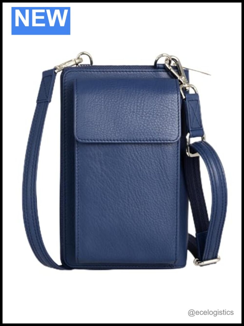 Top Grain Leather Crossbody Bag Phone Wallet RFID Blocking Anti Theft